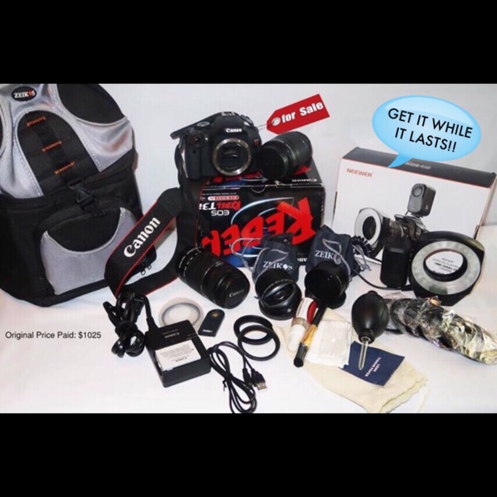 SOLD!Canon Rebel T3i / EOS 600D DSLR Camera BUNDLE